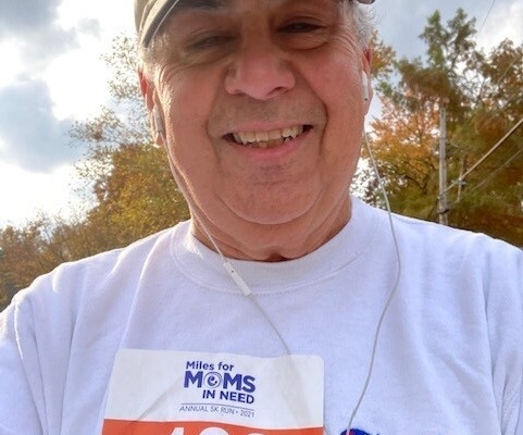 Man running for Virtual 5K race